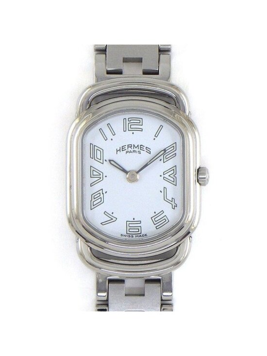Hermes Watch Rari White Dial Link Bracelet SS Quartz Analog main image 6